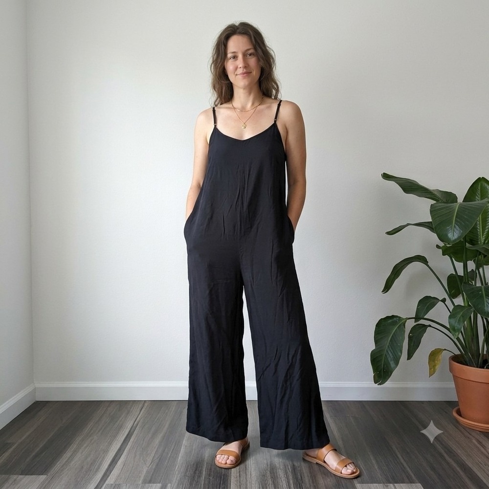 Wild Fable Women's Size L Black Wide Leg Camisole Jumper